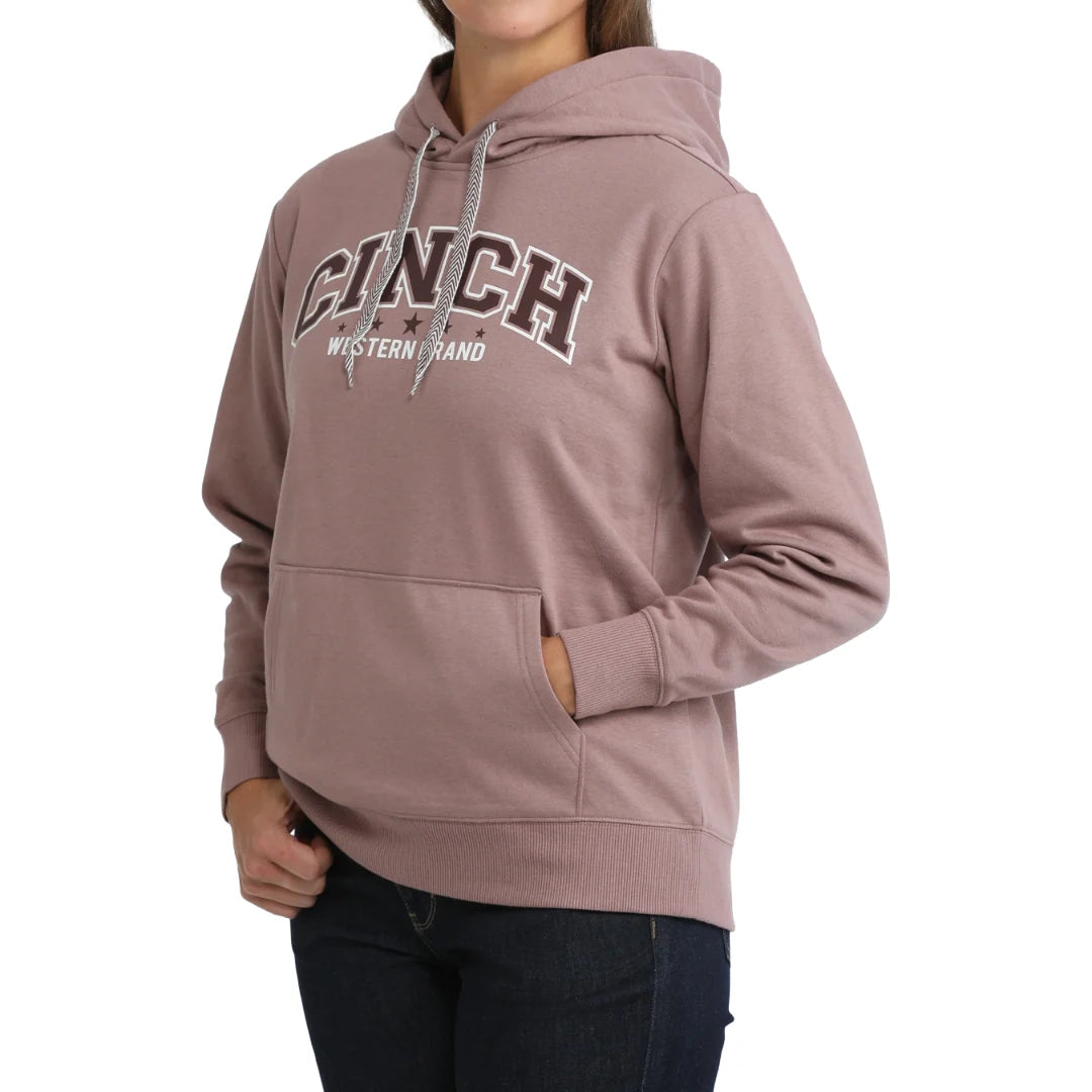 Cinch Ladies Lilac Fleece Logo Graphic Pullover Hoodie