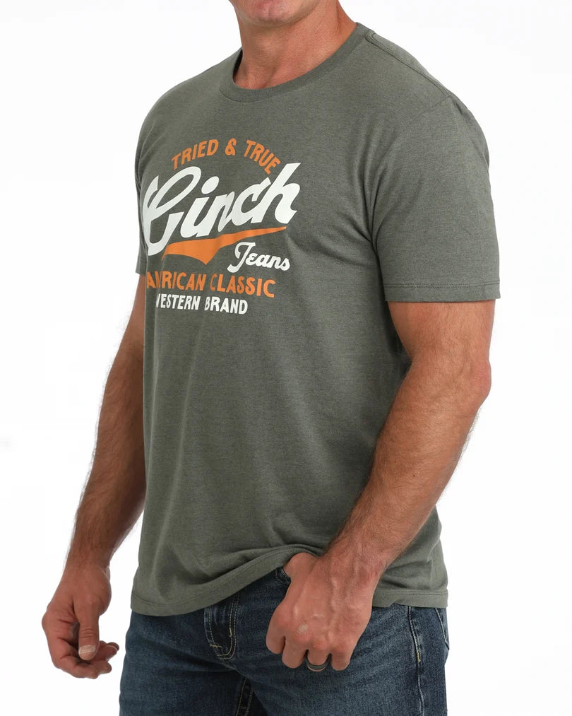 Cinch Men's Olive Green Graphic Tee