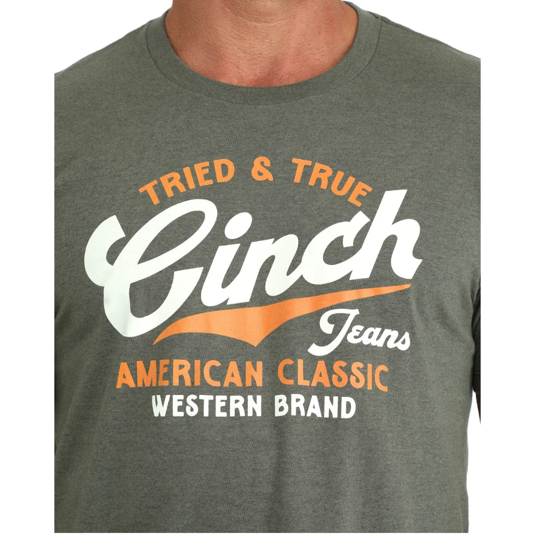 Cinch Men's Olive Green Graphic Tee