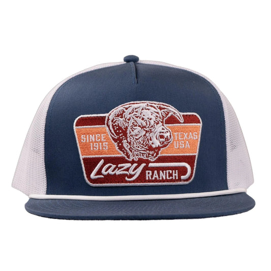Lazy J Ranch Royal Blue & White Rust Classic Rope Trucker Hat