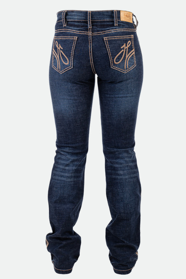 Hitchley & Harrow Comfort Cut High Rise –  Beige Stitch Jeans