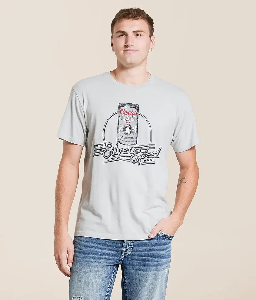 Brixton Men's Coors Light Caster T-Shirt - Silver