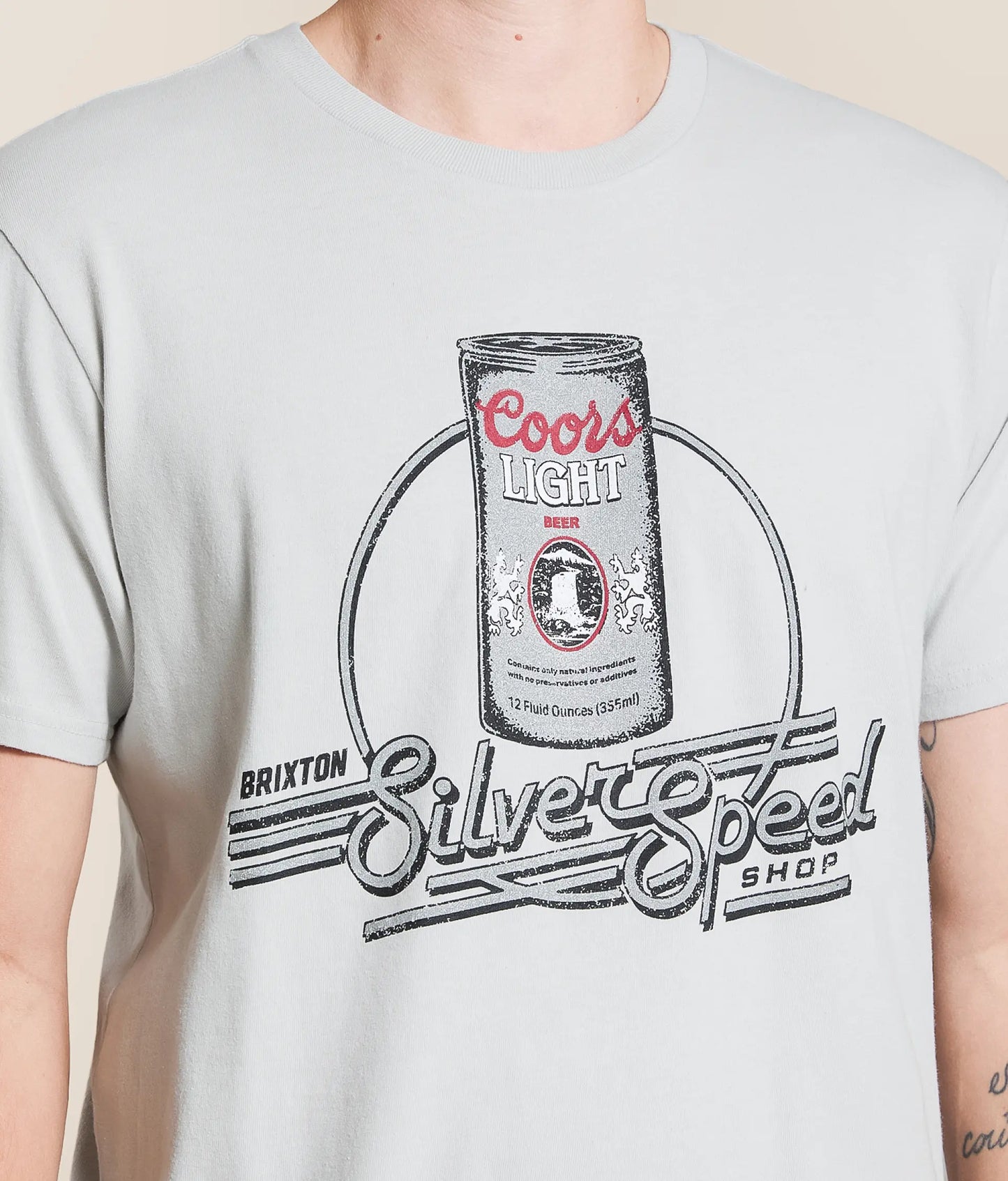 Brixton Men's Coors Light Caster T-Shirt - Silver