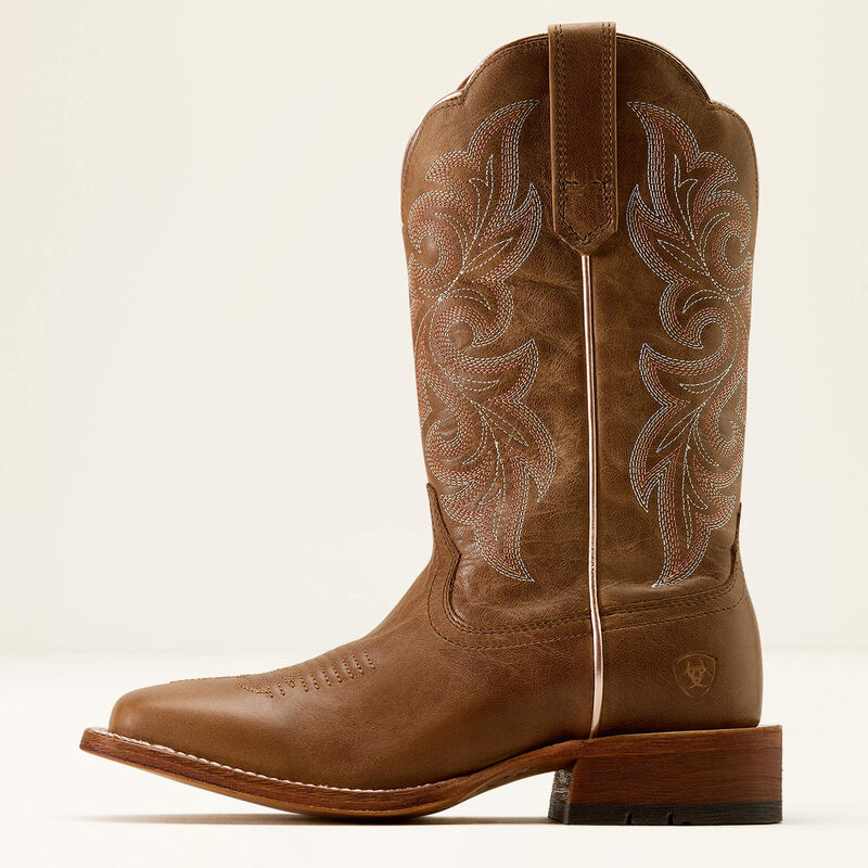 Ariat Women's County Lane Wide Square Toe Western Boot - Natural Tan