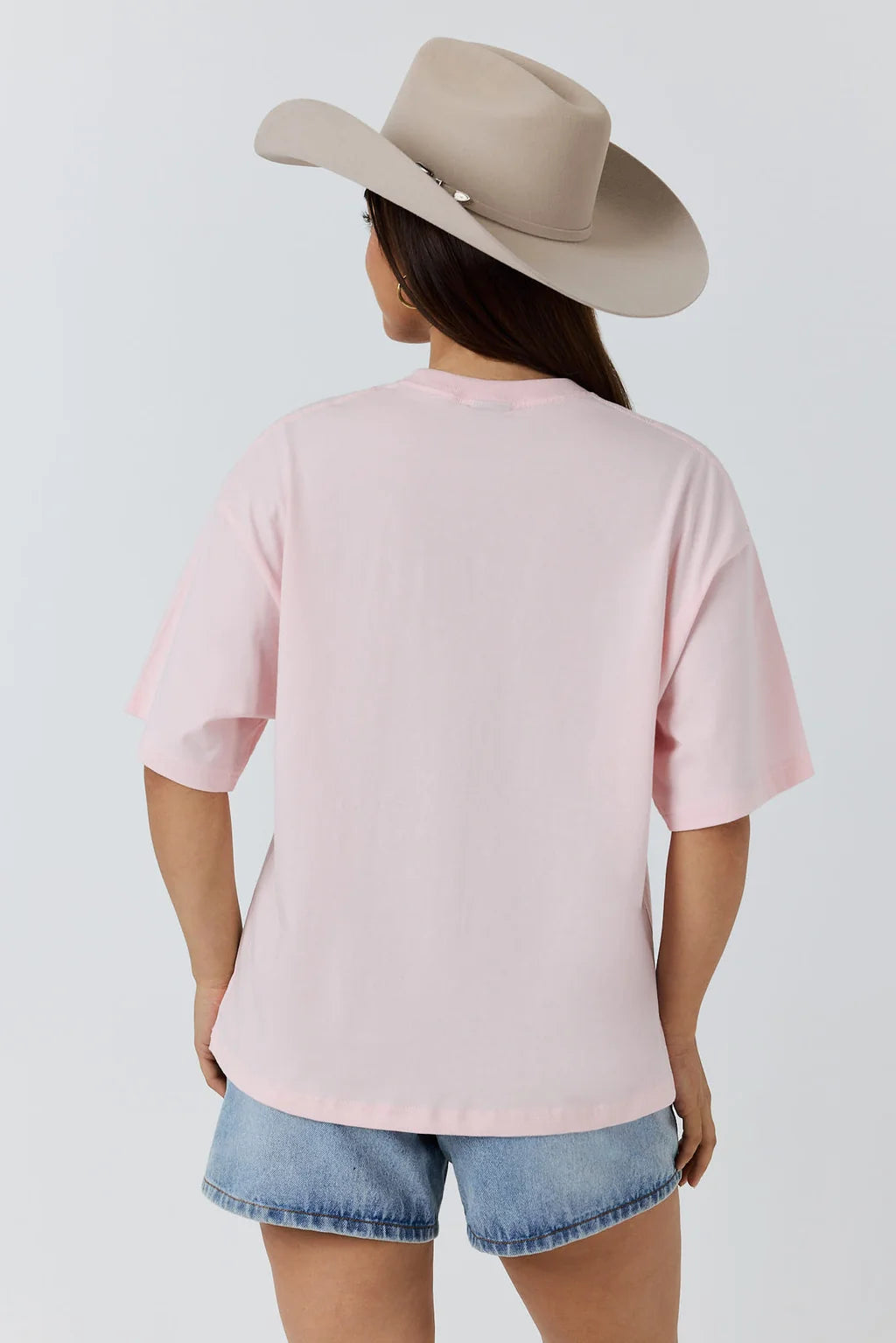 Ringers Western Cowboy Tears Womens Oversized T-Shirt - Barely Pink