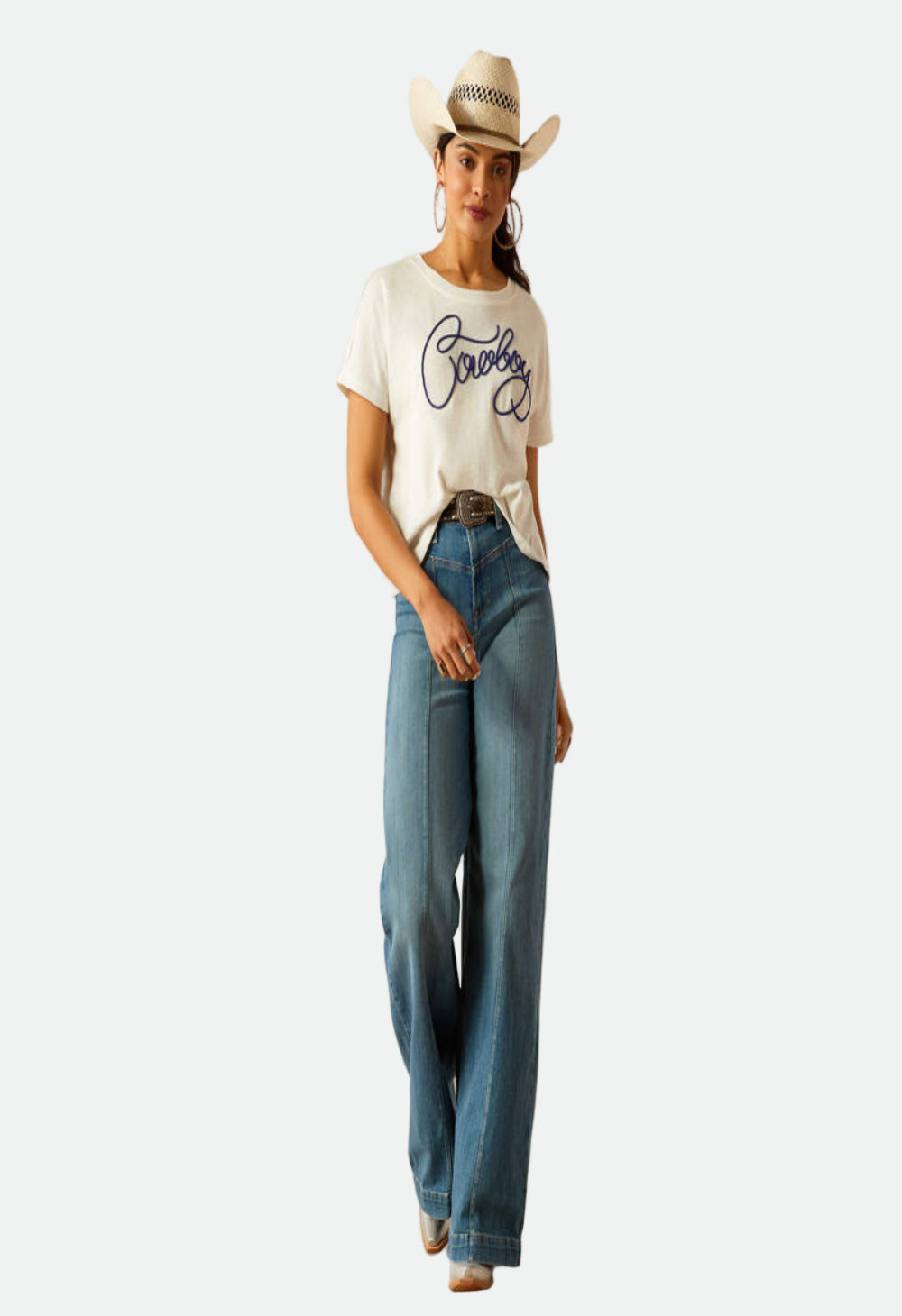 Ariat Women's Cowboy SS Tee Cloud Dancer