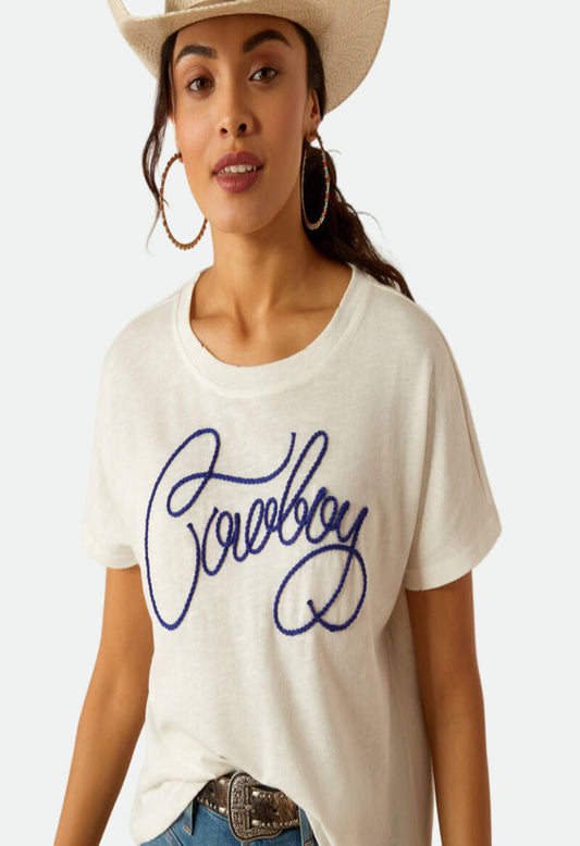 Ariat Women's Cowboy SS Tee Cloud Dancer