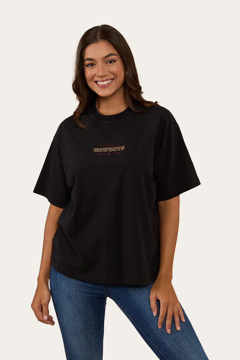 Ringers Wester Women's Cowboys Only Oversized T-Shirt - Washed Black