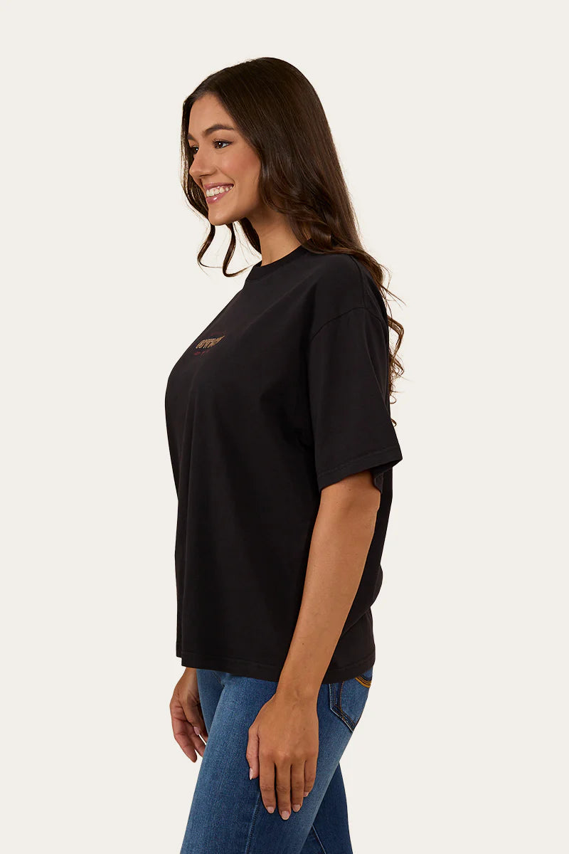 Ringers Wester Women's Cowboys Only Oversized T-Shirt - Washed Black