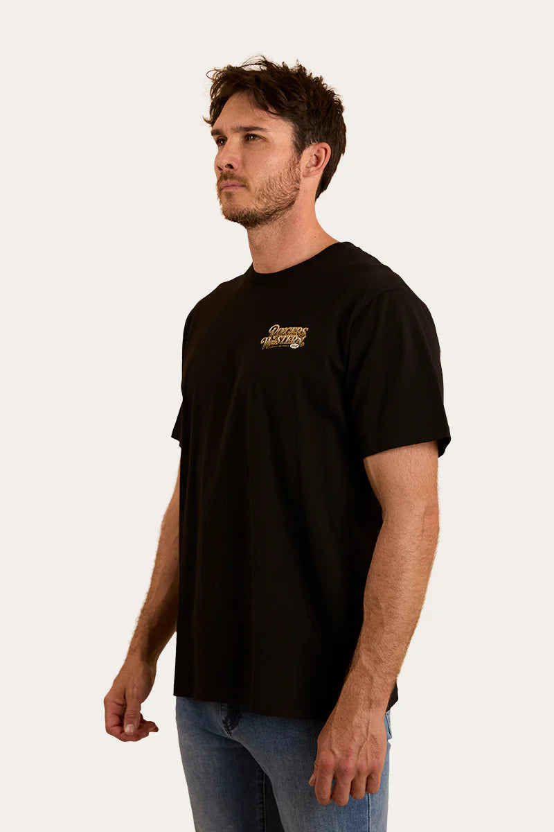 Ringers Western Mens Cowboys Can Dance Loose Fit T-Shirt - Black