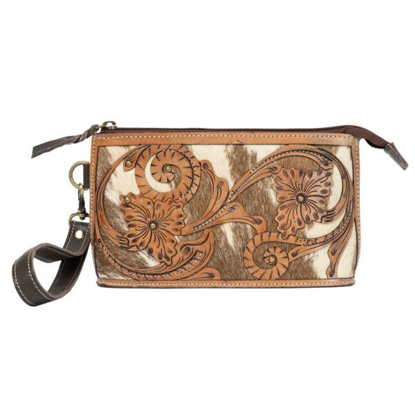 The Design Edge Women's Cowhide Clutch with Tooled Cutwork – AC48 – Noto