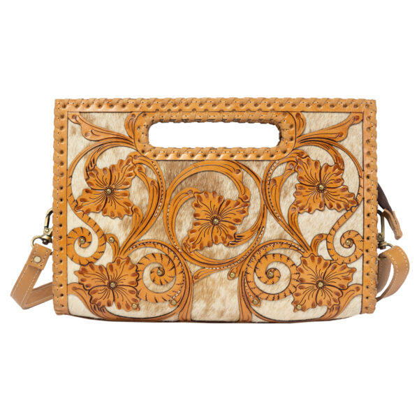CowhideMediumBagwithTooledCutwork_AB90_Messina2_Tan White