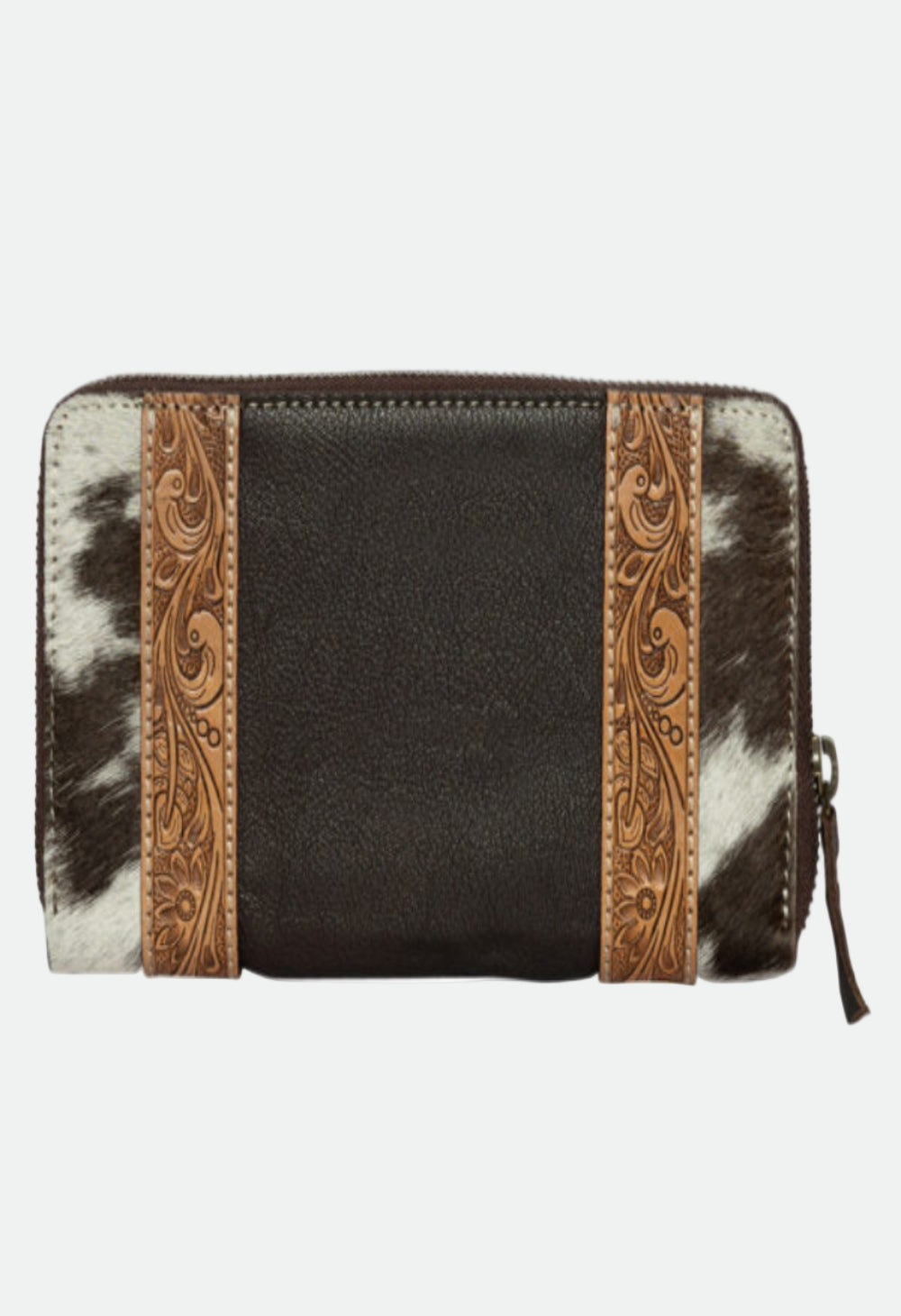 The Design Edge Cowhide & Tooling Leather Boot Stitch Zippered Wallet – Moore (AW32)