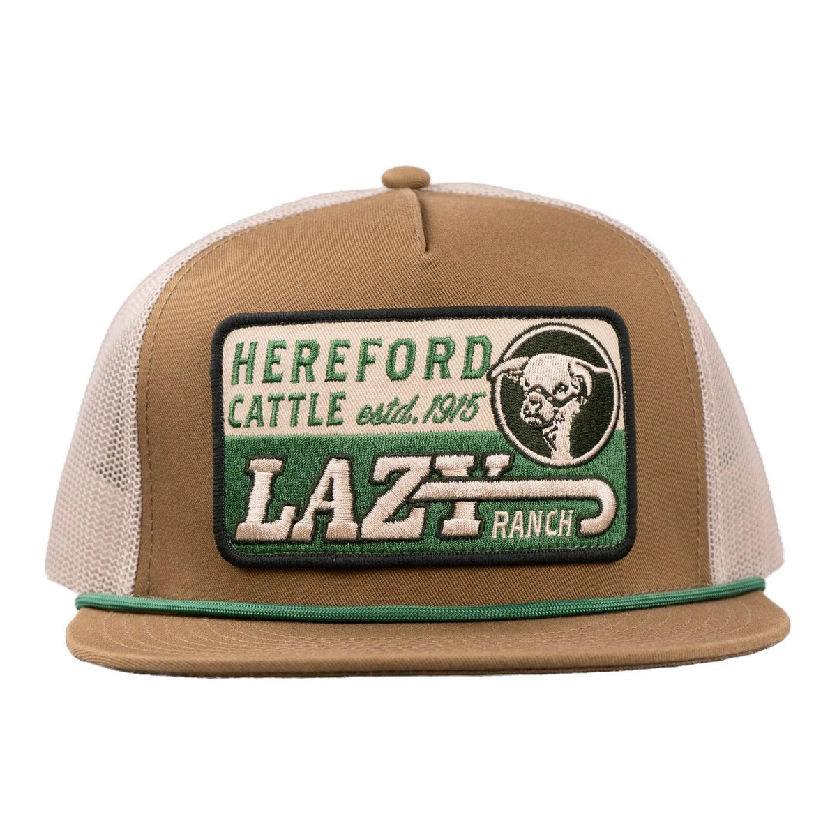 Lazy J Ranch Coyote Brown & White Shafter Classic Rope Trucker Hat