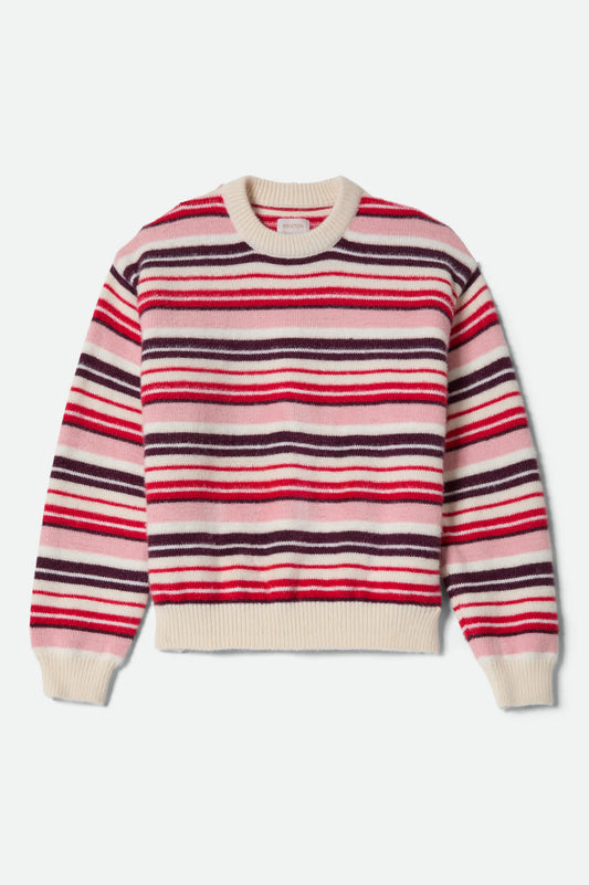 Brixton Women's Cozy Crew Sweater - Multi Stripe