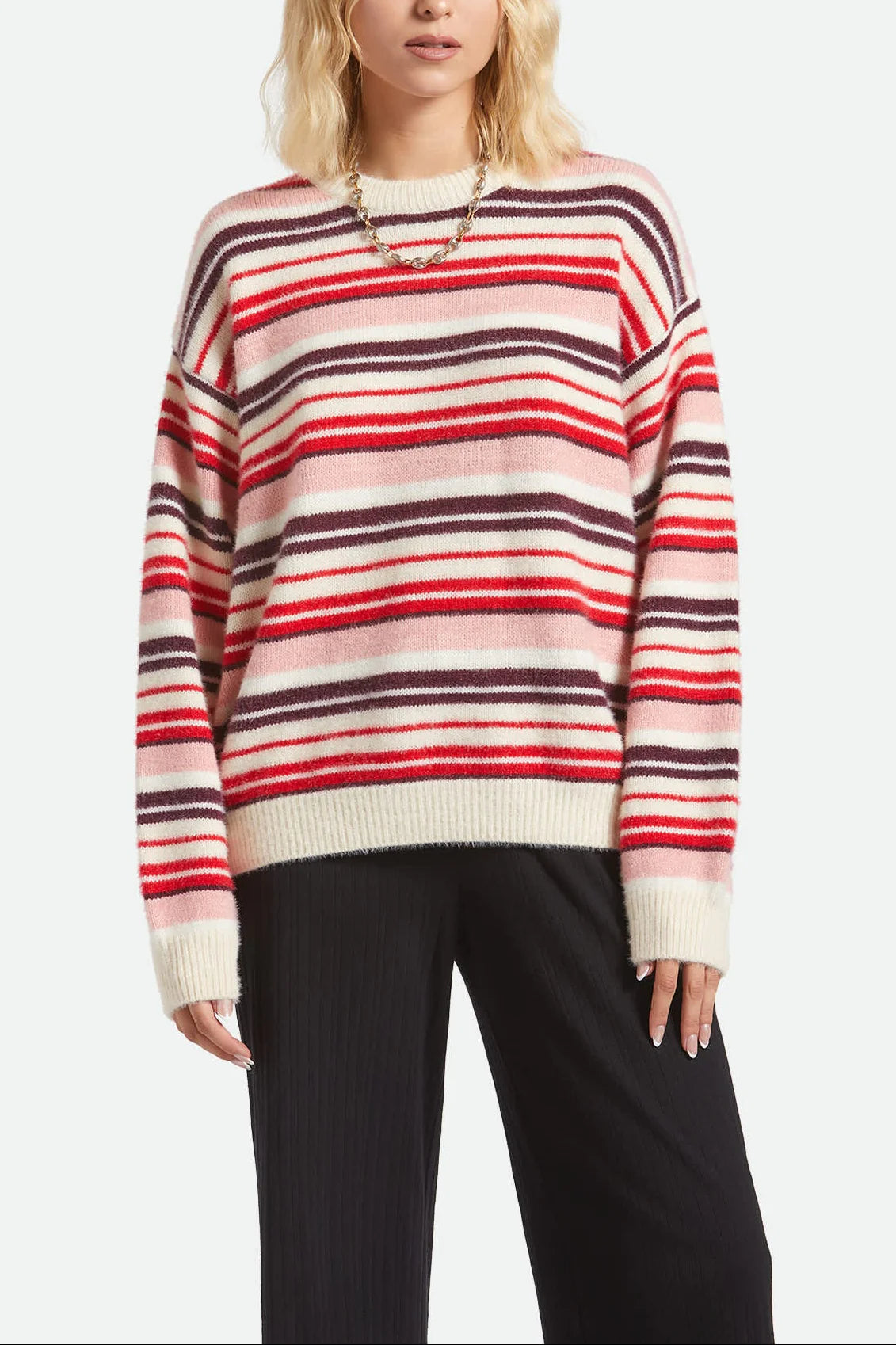 Brixton Women's Cozy Crew Sweater - Multi Stripe