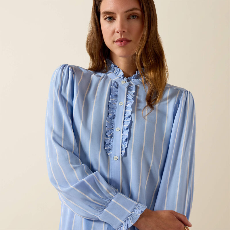 Ariat Women's Cricklade Longsleeve  Stripe Blouse - Pacific Blue