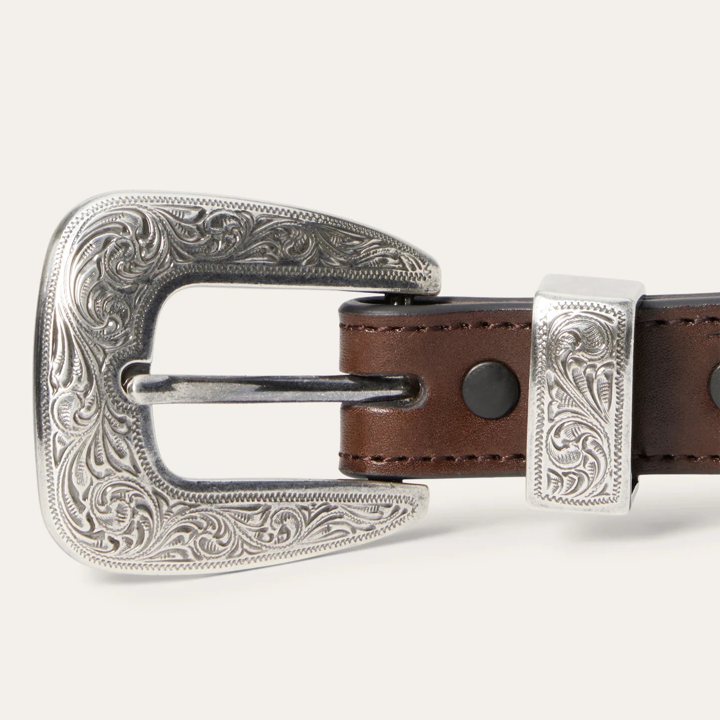 Stetson Croco Print Tooled Tapered Belt - Brown/Cognac 35mm