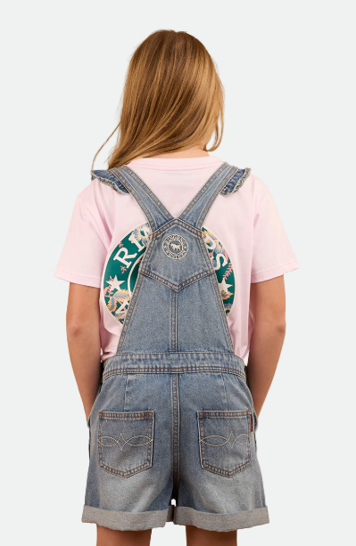 Ringers Western Bessie Kids Denim Short Overall - Light Wash Blue