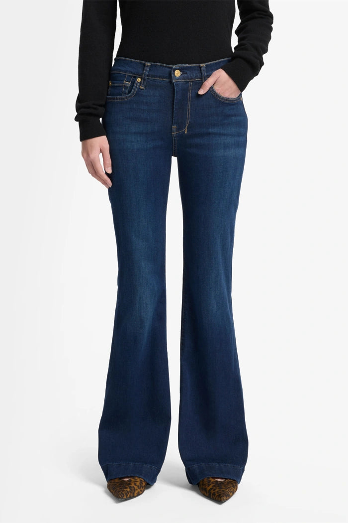 7 For All Mankind Dojo Tailorless Slim Illusion Tried & True Mid Waist Flared Jeans