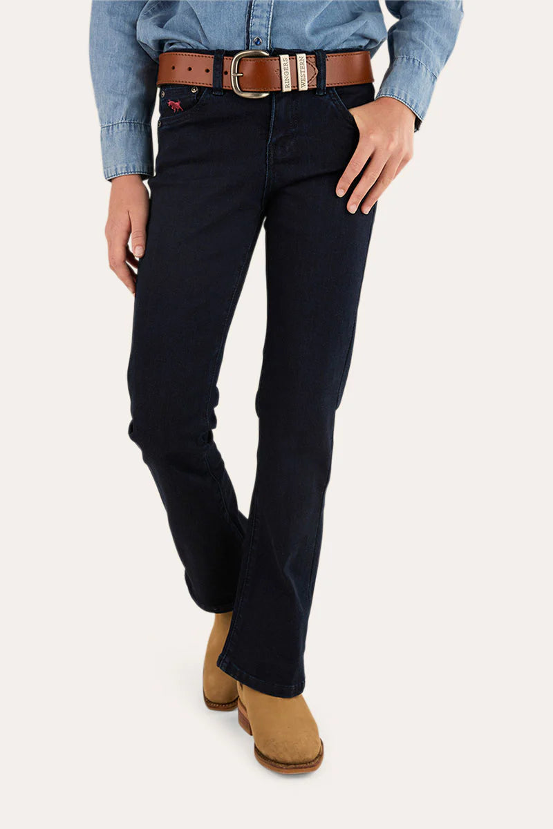 Ringers Western Kids Daphne Rodeo Bootleg Jean -  Dark Blue
