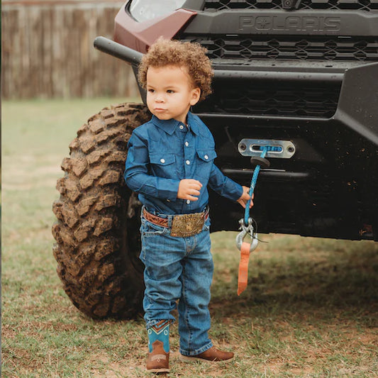 Shea Baby Toddler Dark Denim Pearl Snap Long Sleeve (2T-5T)