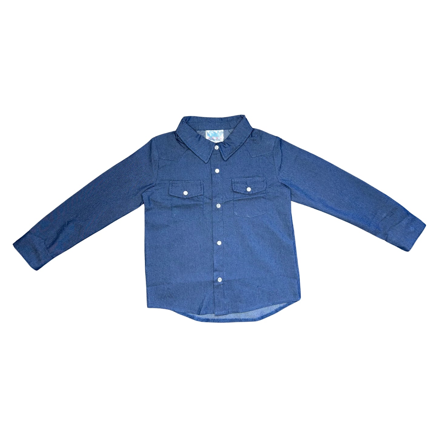Shea Baby Toddler Dark Denim Pearl Snap Long Sleeve (2T-5T)