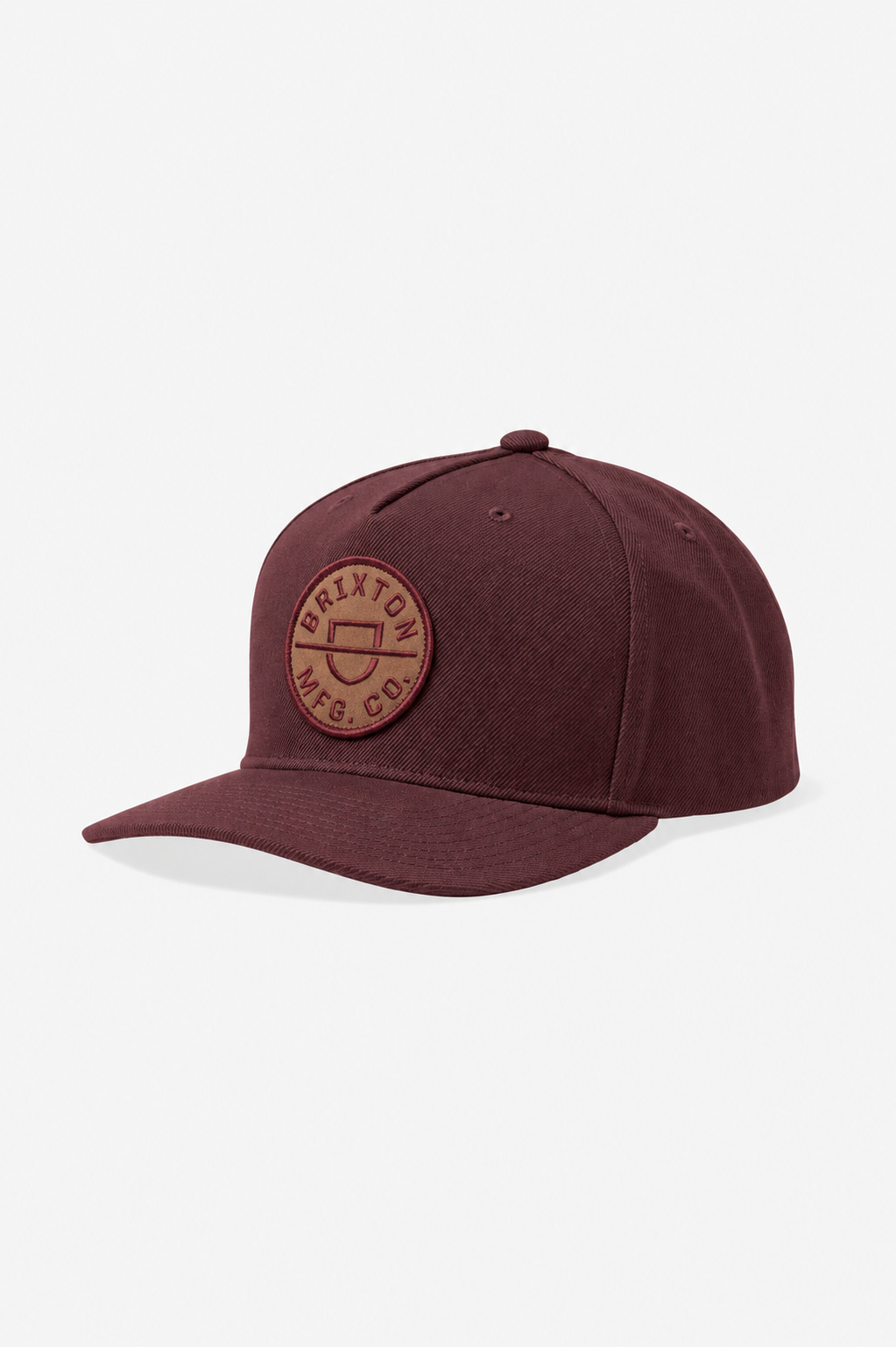 Brixton Mens Crest C MP Snapback Hat - Dark Brick/Brown