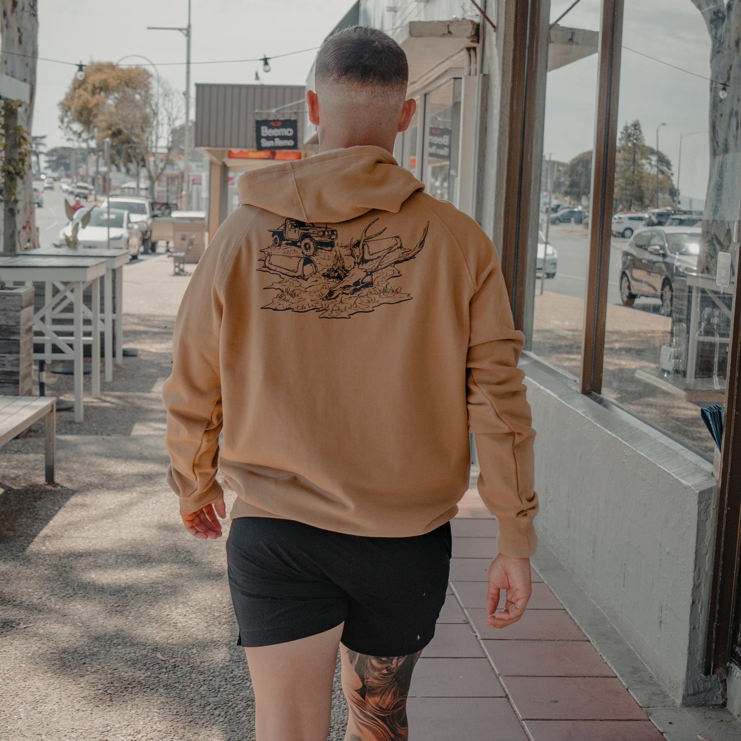 Spika Mens GO Deer Camp Hoodie - Bone