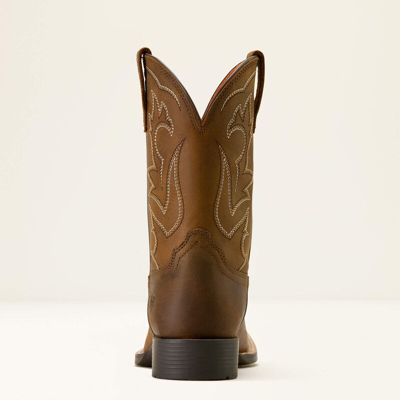 Ariat Kid's Deer Ridge Wide Square Toe Western Boot - DISTRESSED BROWN