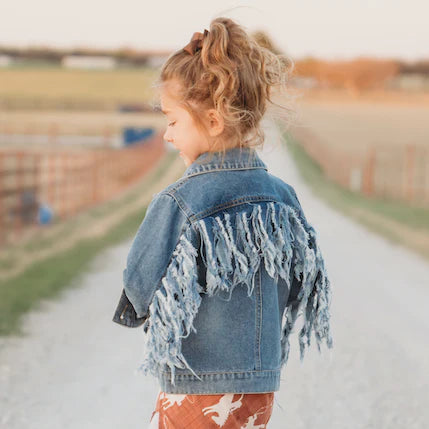 Shea Baby Girl's Denim Fringe Jacket