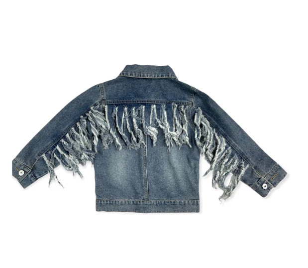 Shea Baby Girl's Denim Fringe Jacket