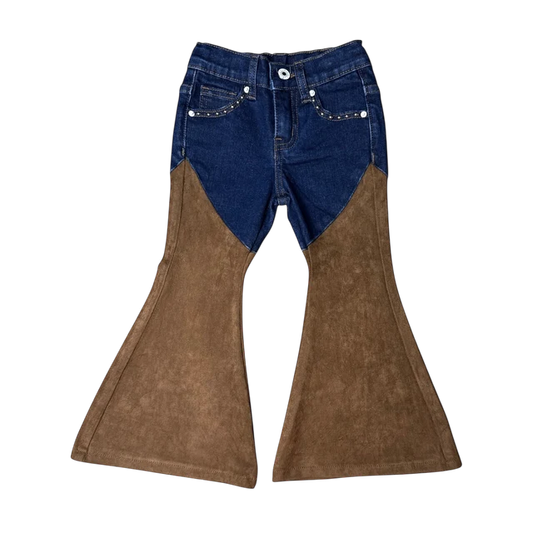 Shea Baby Denim & Suede Jeans