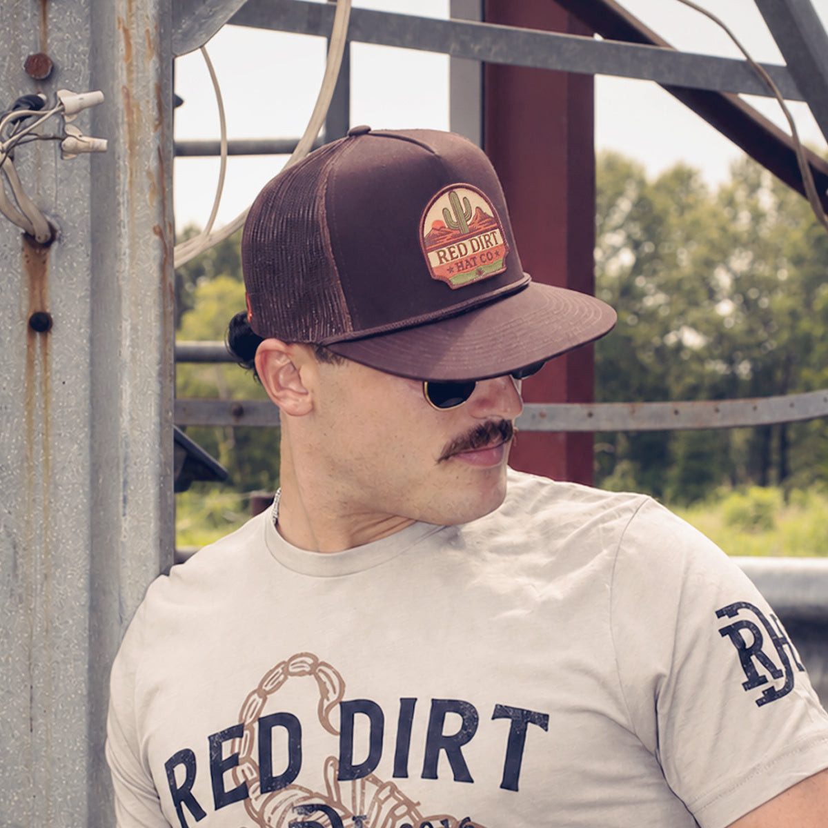 Red Dirt Hat Co. Desertscape – Brown/Brown Brown Rope 5 Panel
