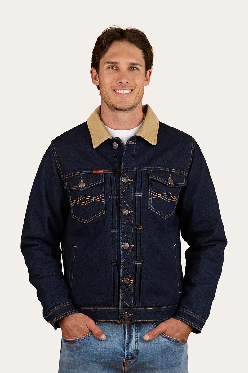 Ringers Western Mens Devonport Denim Trucker Jacket - Raw Denim