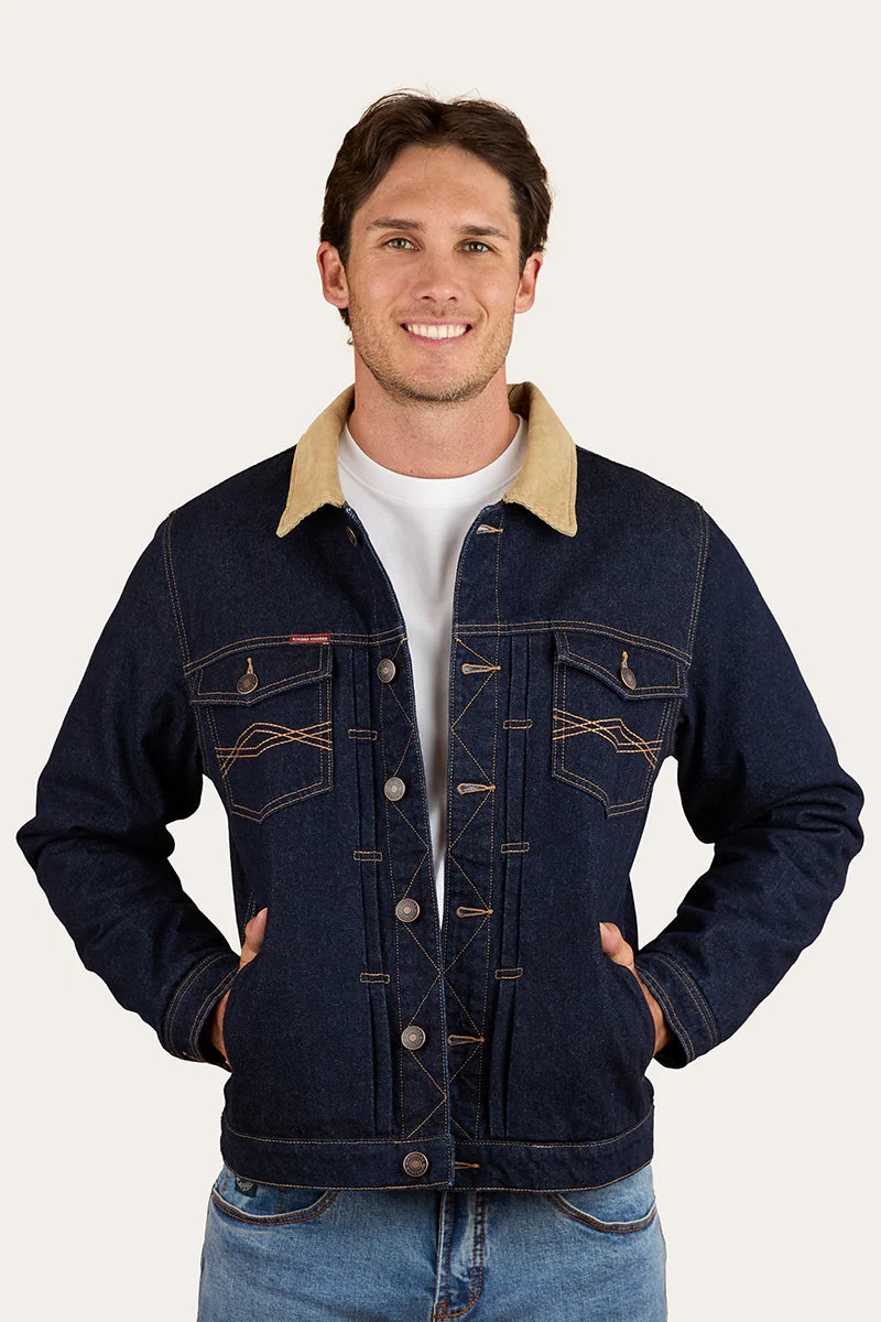 Ringers Western Mens Devonport Denim Trucker Jacket - Raw Denim