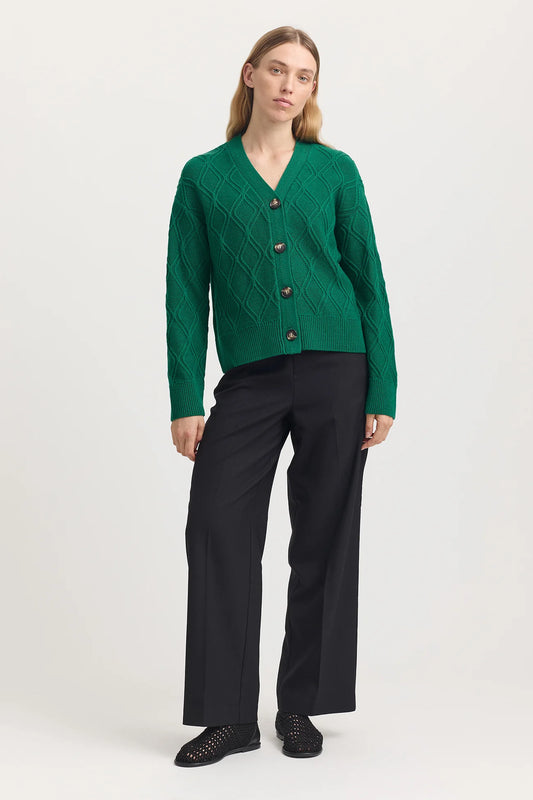 Toorallie Women's Diamond Cable Cardigan -  Lush Green