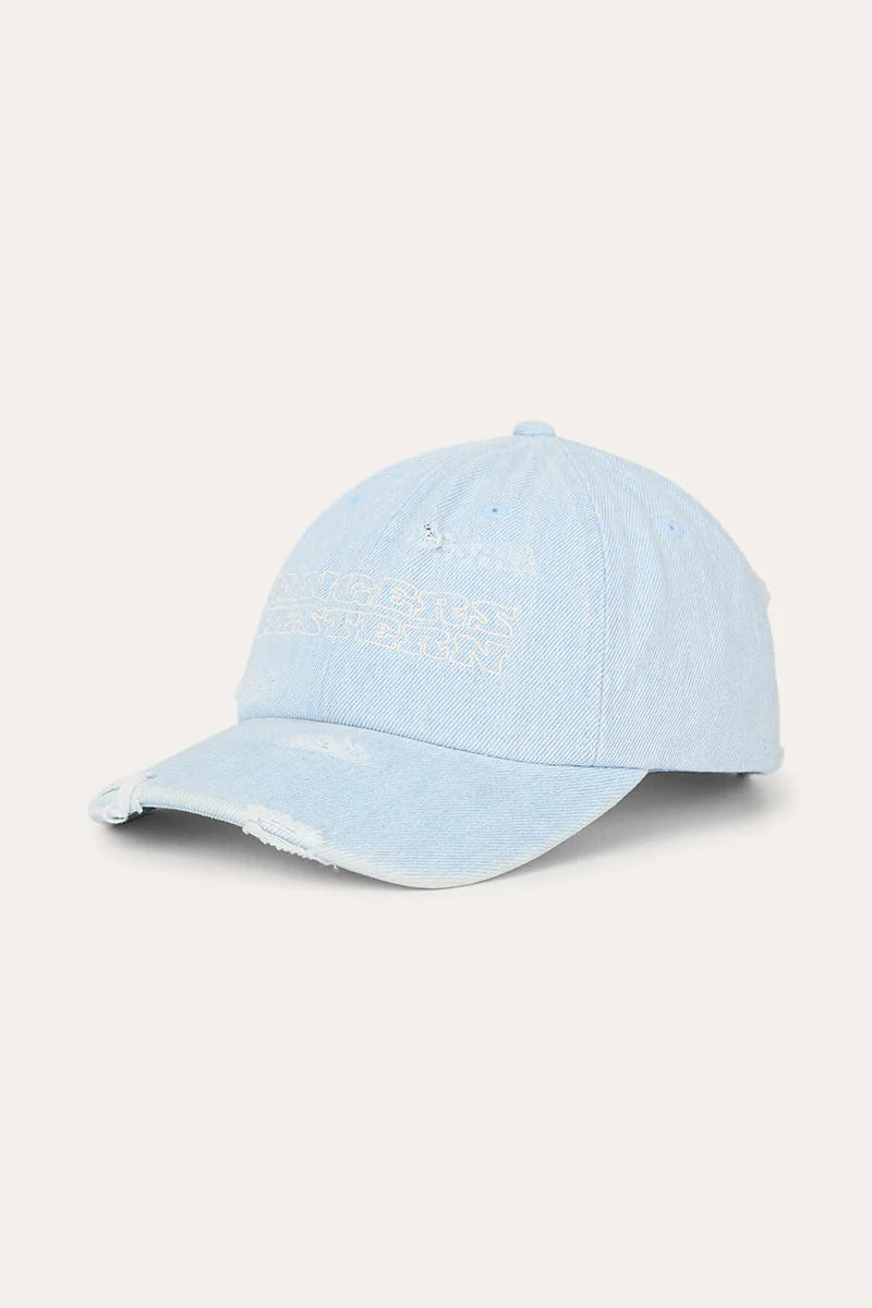 Ringers Western Distressed Denim Baseball Cap - Vintage Light Blue