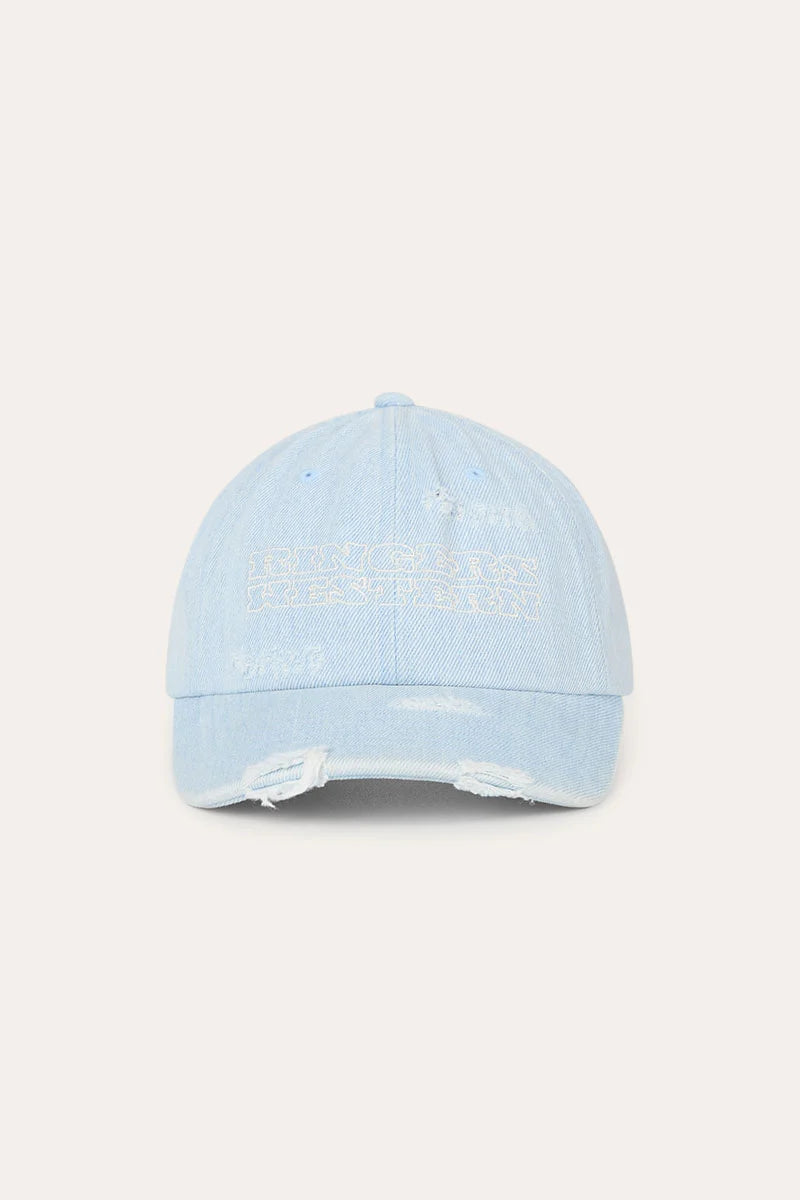 Ringers Western Distressed Denim Baseball Cap - Vintage Light Blue
