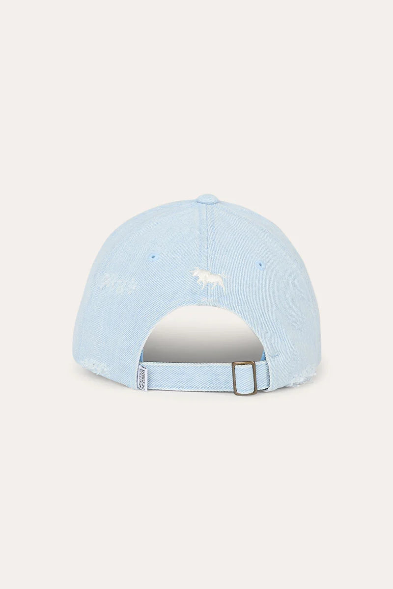 Ringers Western Distressed Denim Baseball Cap - Vintage Light Blue