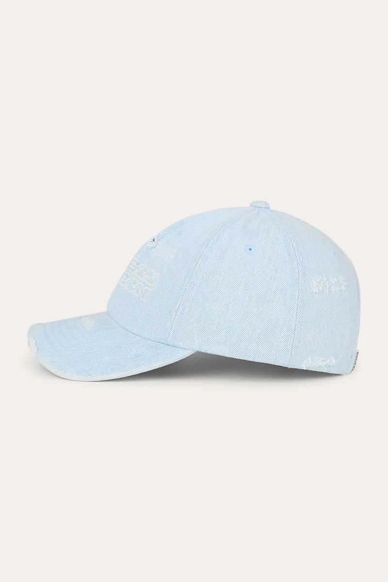 Ringers Western Distressed Denim Baseball Cap - Vintage Light Blue