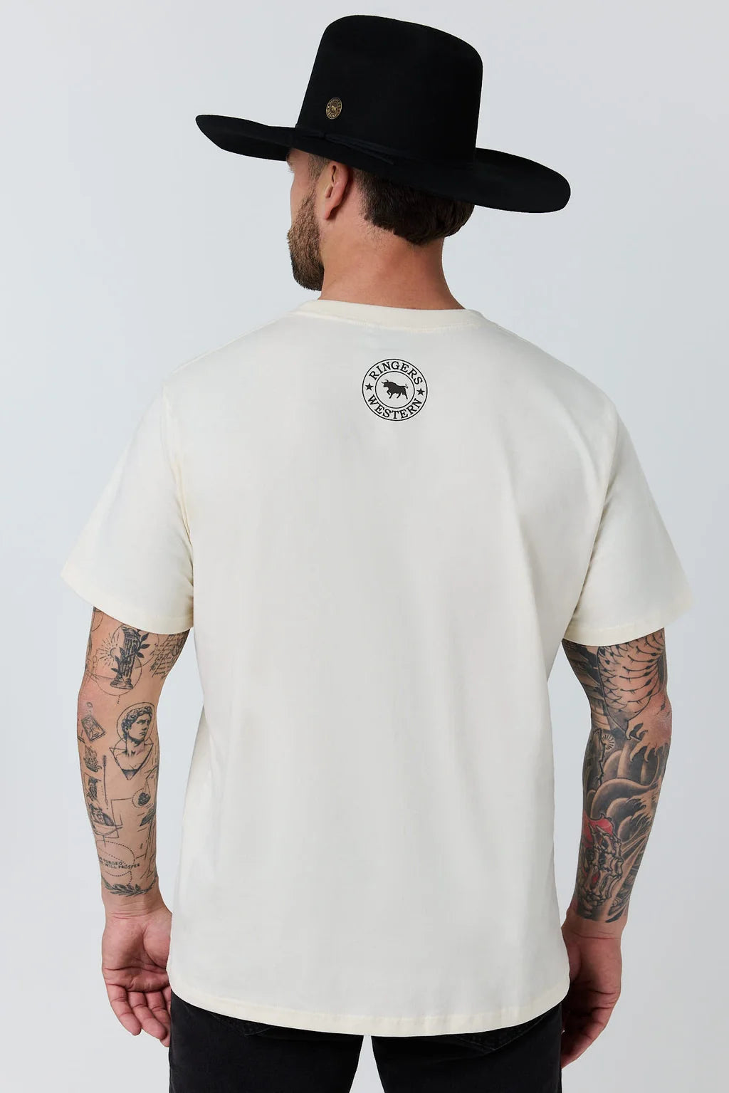 Ringers Western Mens Dust Devil Loose Fit T-Shirt - Off White