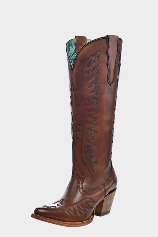 CORRAL BOOTS WOMEN'S EMBROIDERY COGNAC J TOE COWBOY BOOT
