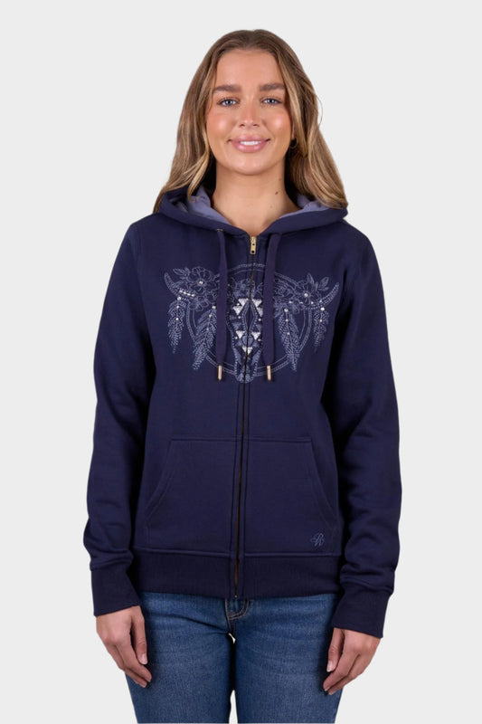 Pure Western Women’s Edna Zip Through Hoodie - Navy