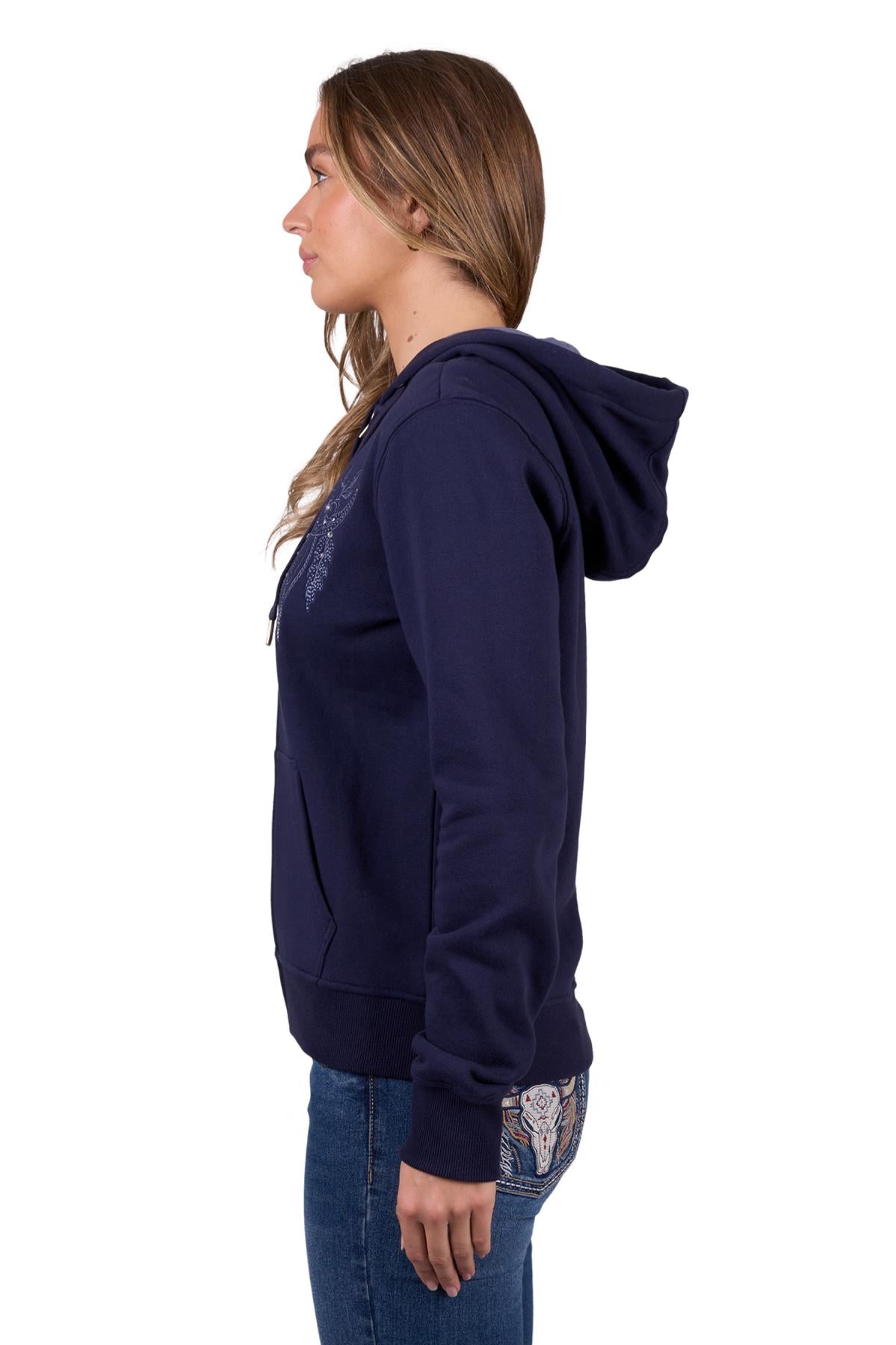 Pure Western Women’s Edna Zip Through Hoodie - Navy