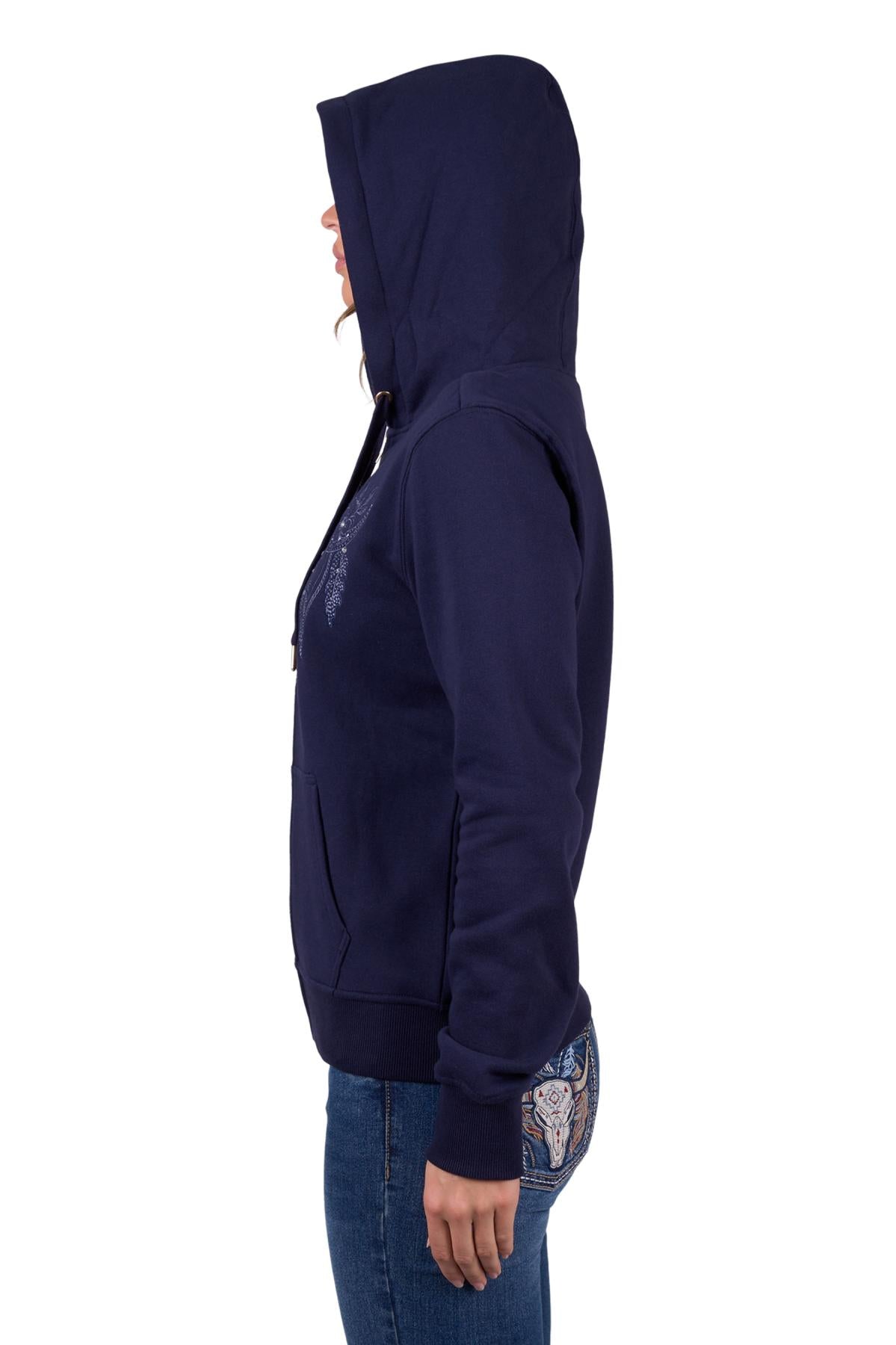 Pure Western Women’s Edna Zip Through Hoodie - Navy