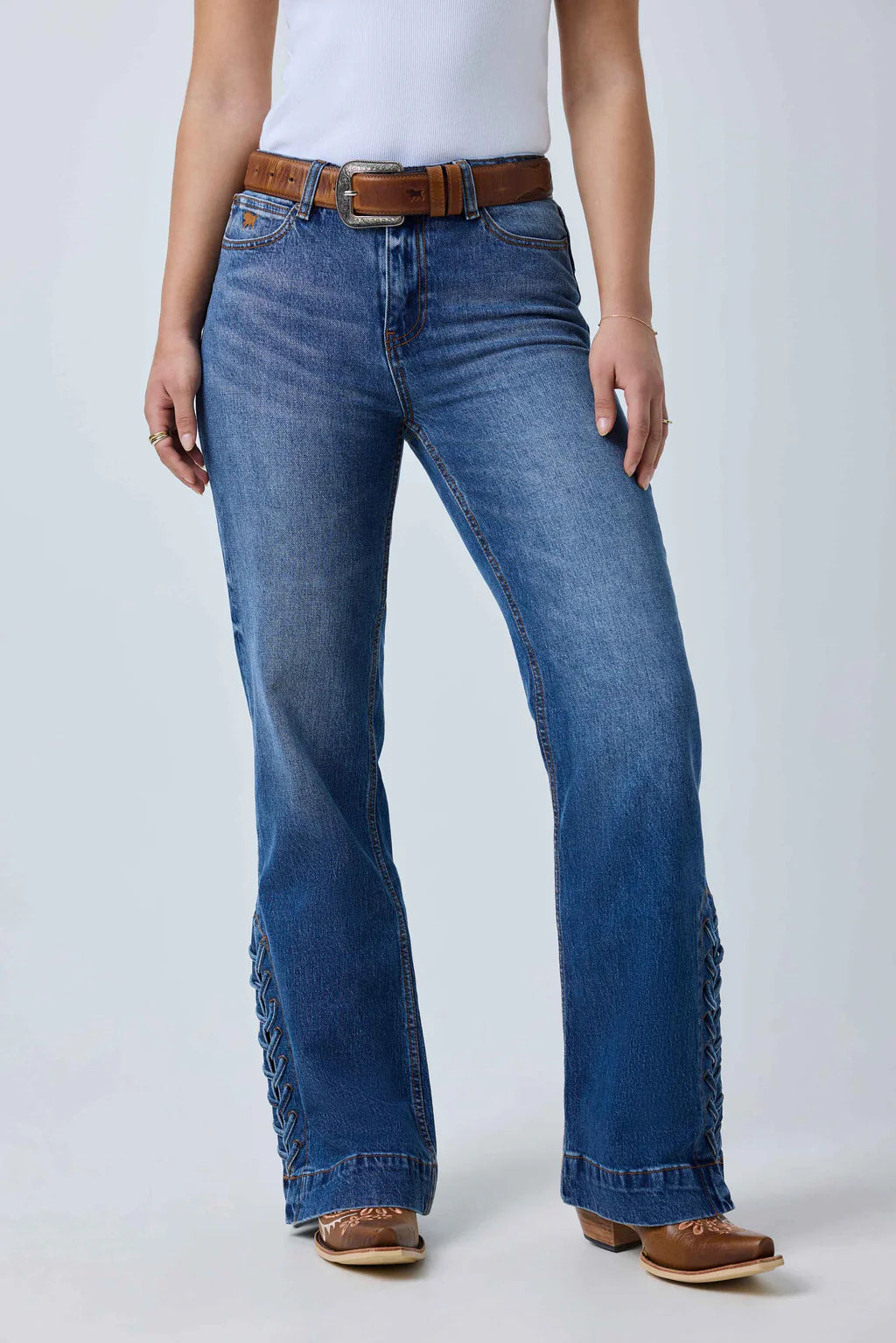 Ringers Western Womens Elly High Rise Wide Bootleg Jean