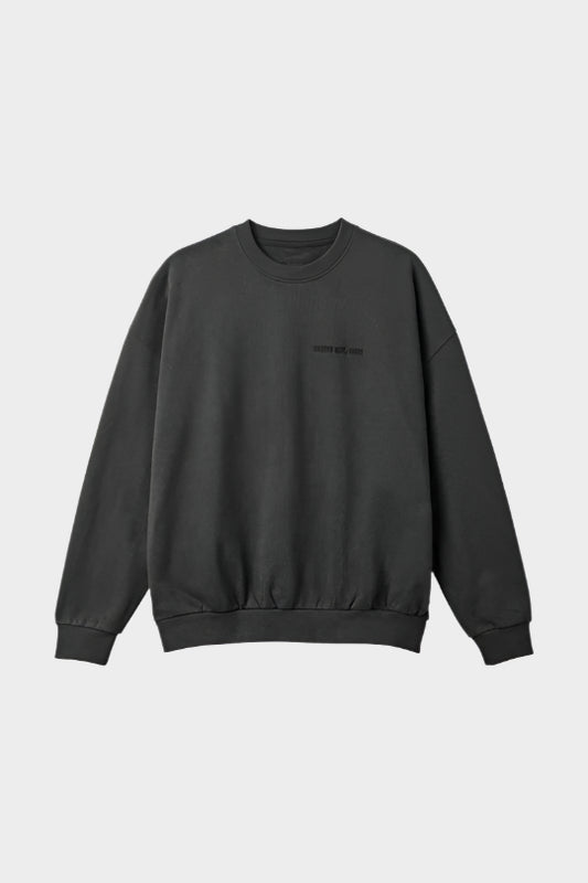 Brixton Men's Embroidered Heavyweight Oversized Crew - Washed Black