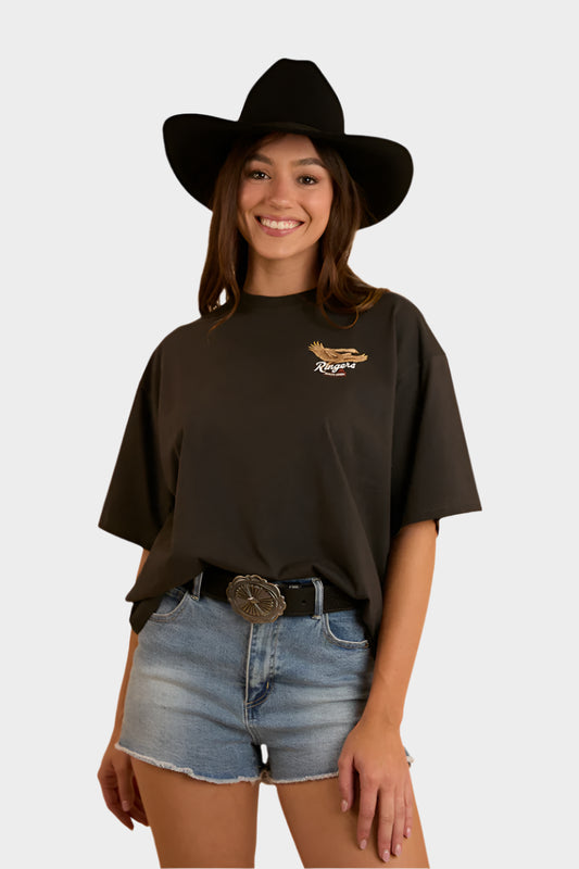 Ringers Western Womens Eureka Oversized T- Shirt - Washed Black