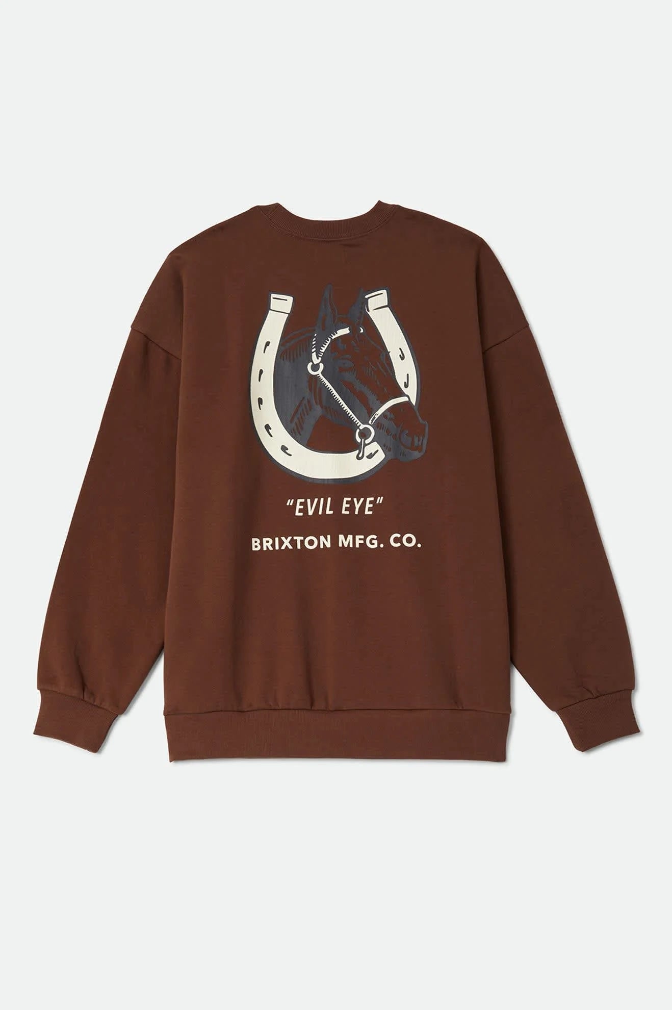 Brixton Women's Evil Eye Horseshoe Oversized Crew - Pinecone Brown
